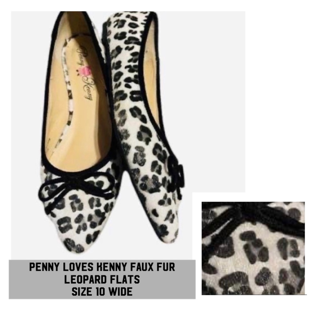 Penny loves Kenny faux fur pointed toe flats size 10 wide